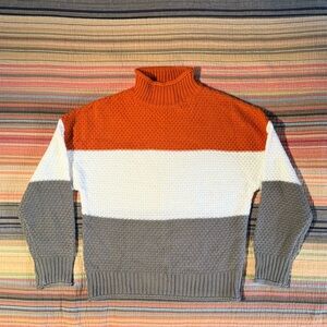 Vibrant Zesica Colorblock Turtleneck Sweater